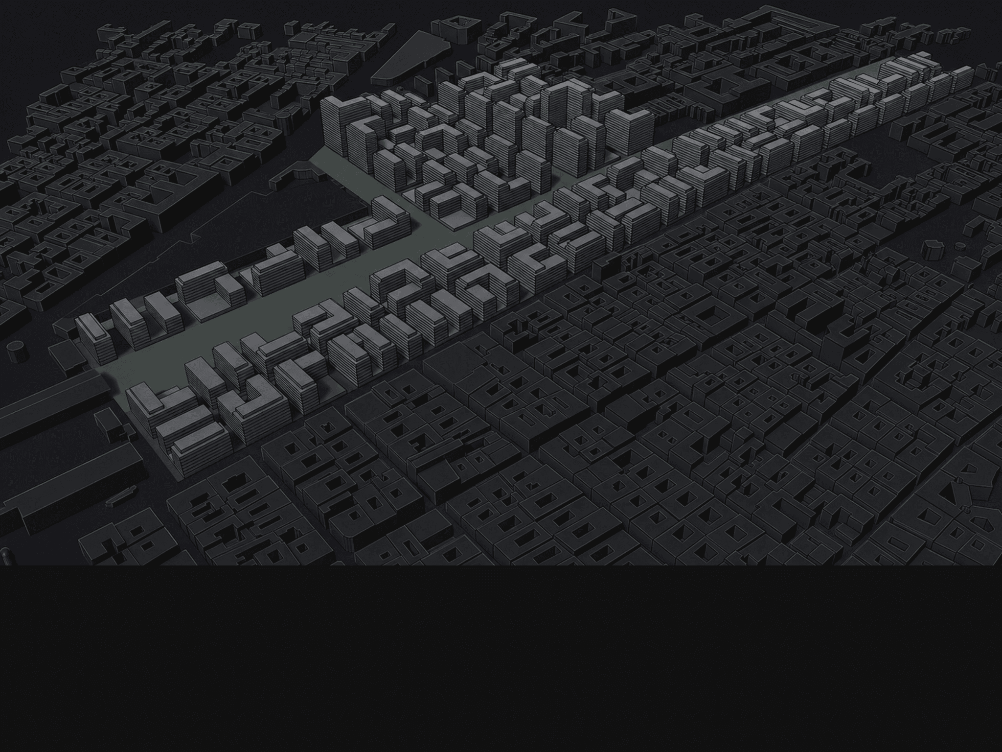 Parametric masterplan aerial overview