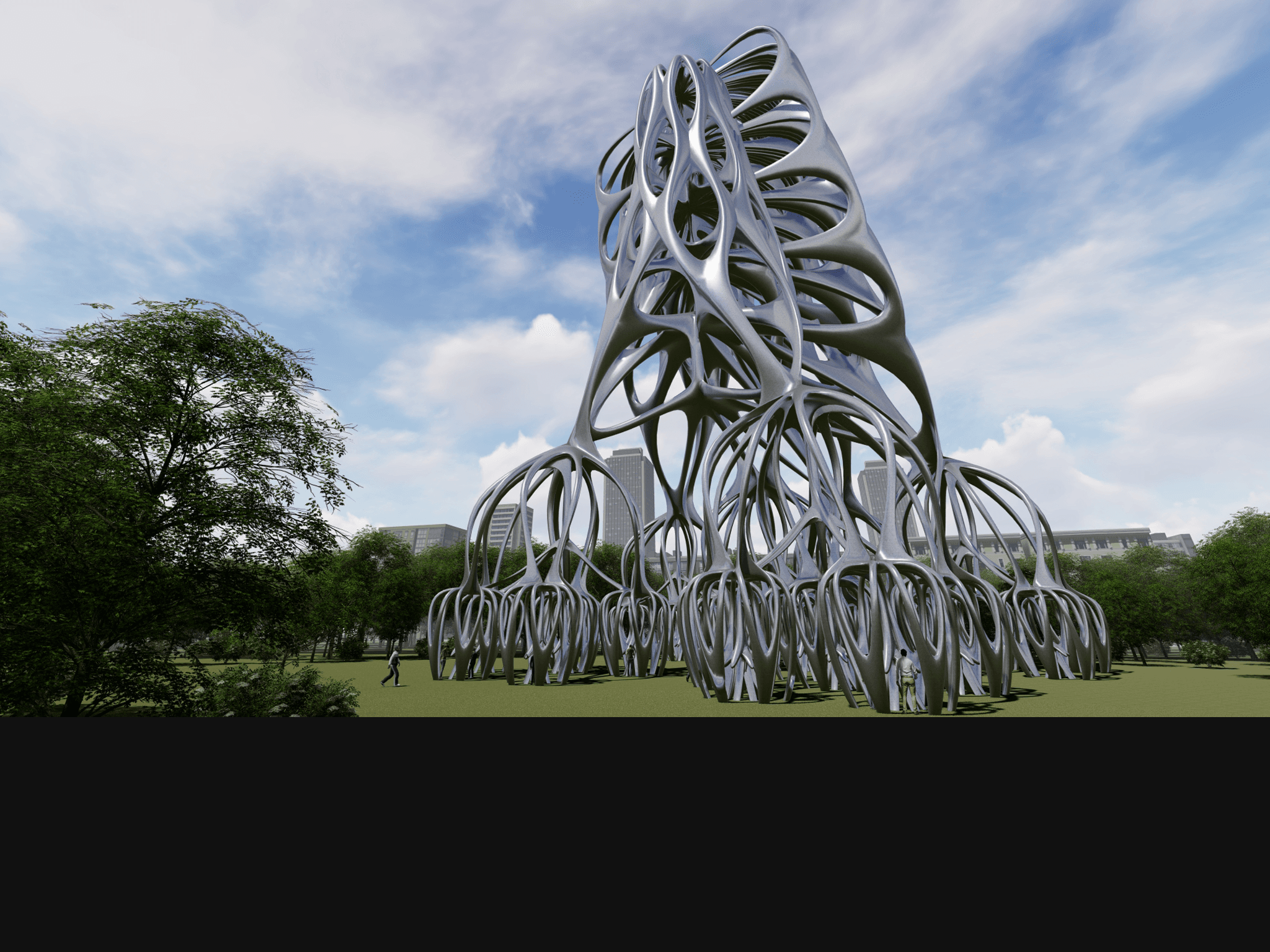 Recursive sculpture tower — main render