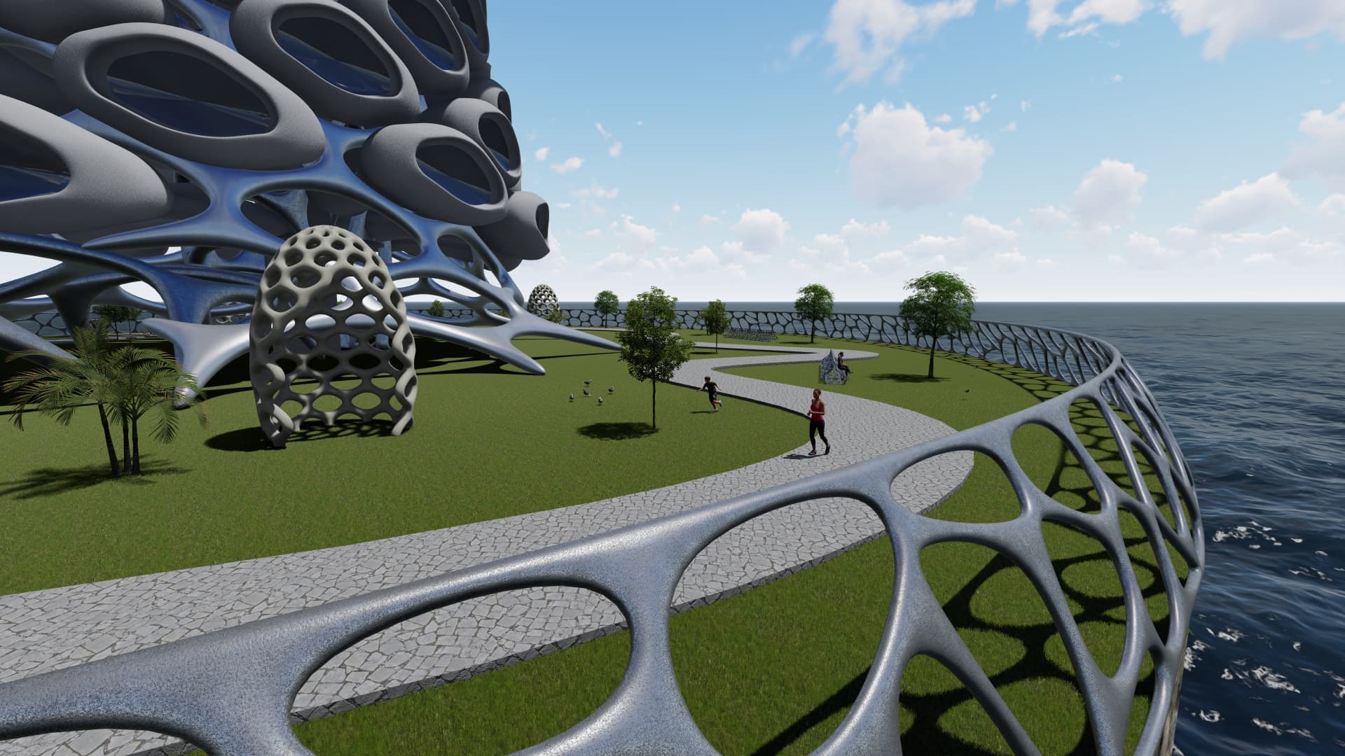 render — base and water level