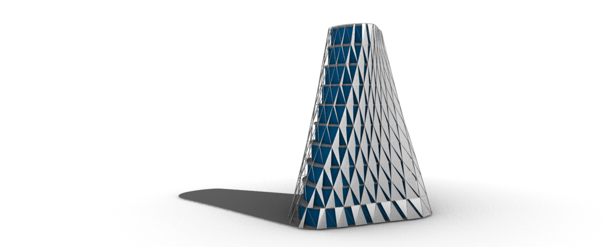 kinetic facade animation — panels responding to sun path